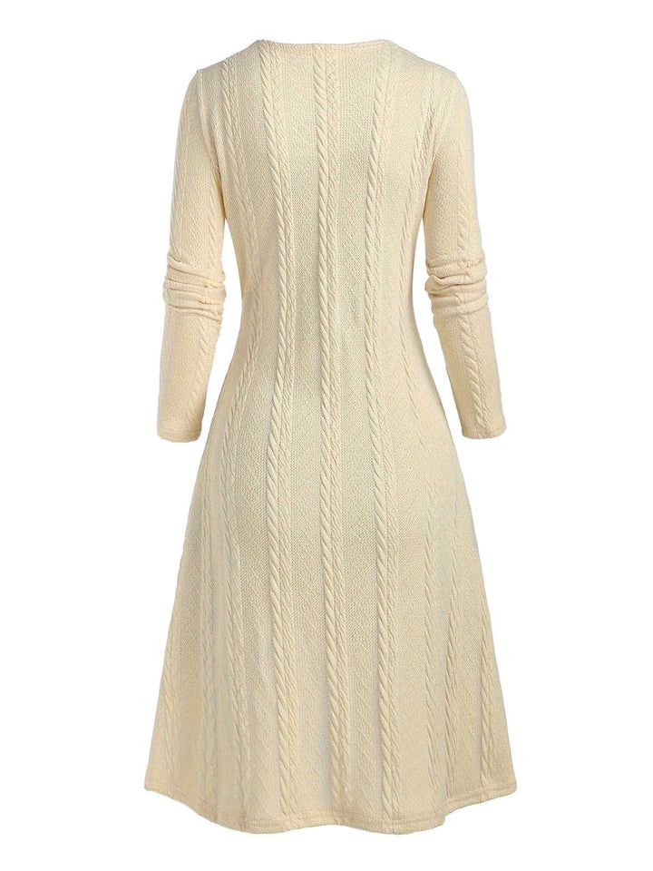 1940s Bow Plaid Knit Dress - vintage dress, retro fashion