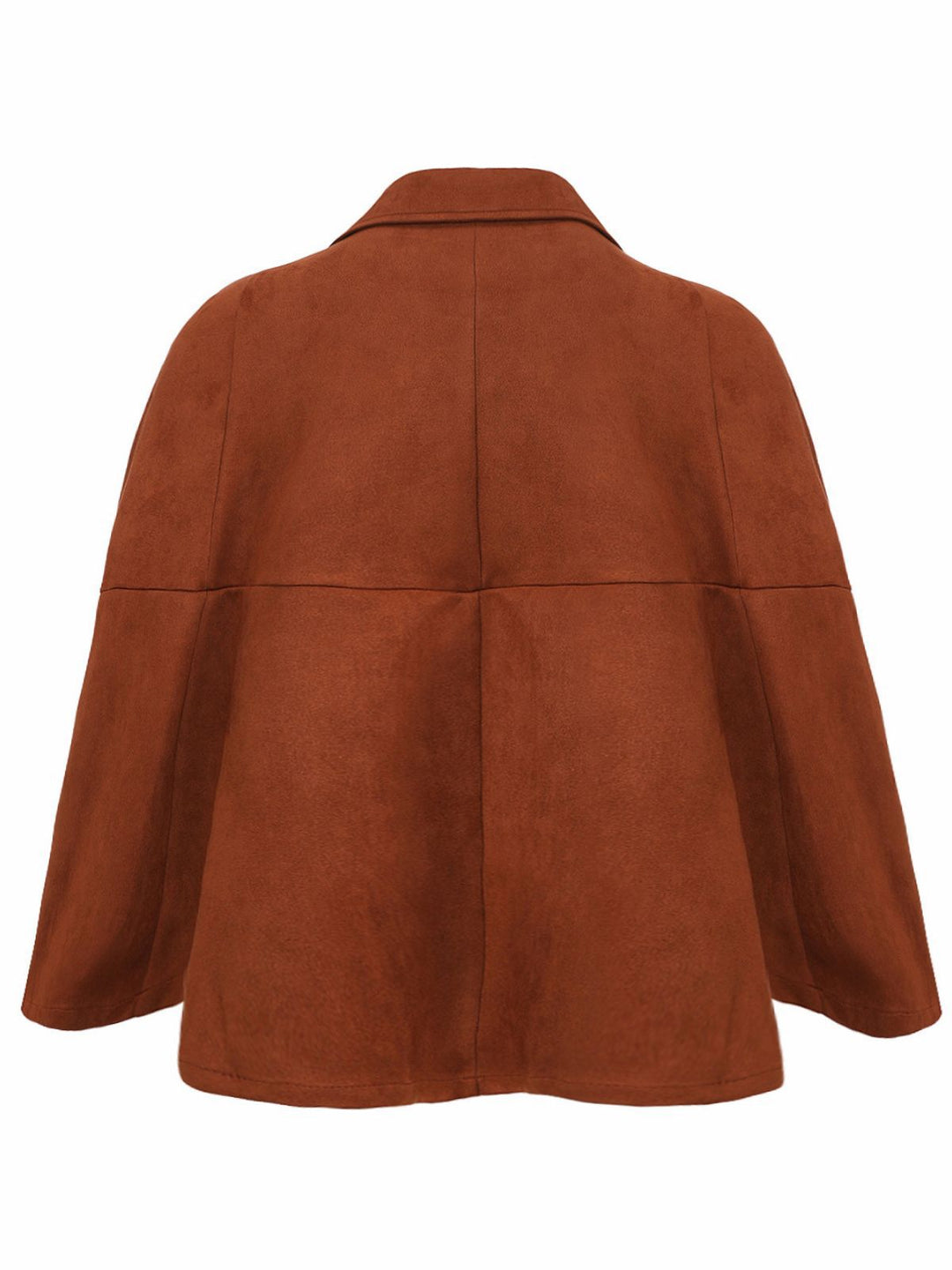 Light Brown 1940s Double-breasted Metal Button Suede Cape - vintage fashion, style