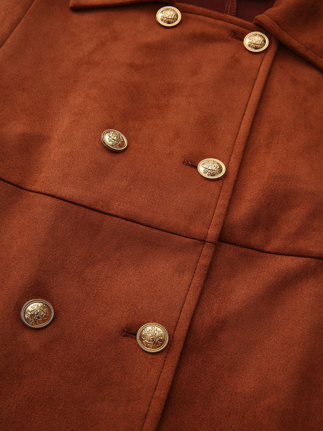 Light Brown 1940s Double-breasted Metal Button Suede Cape - vintage fashion, style