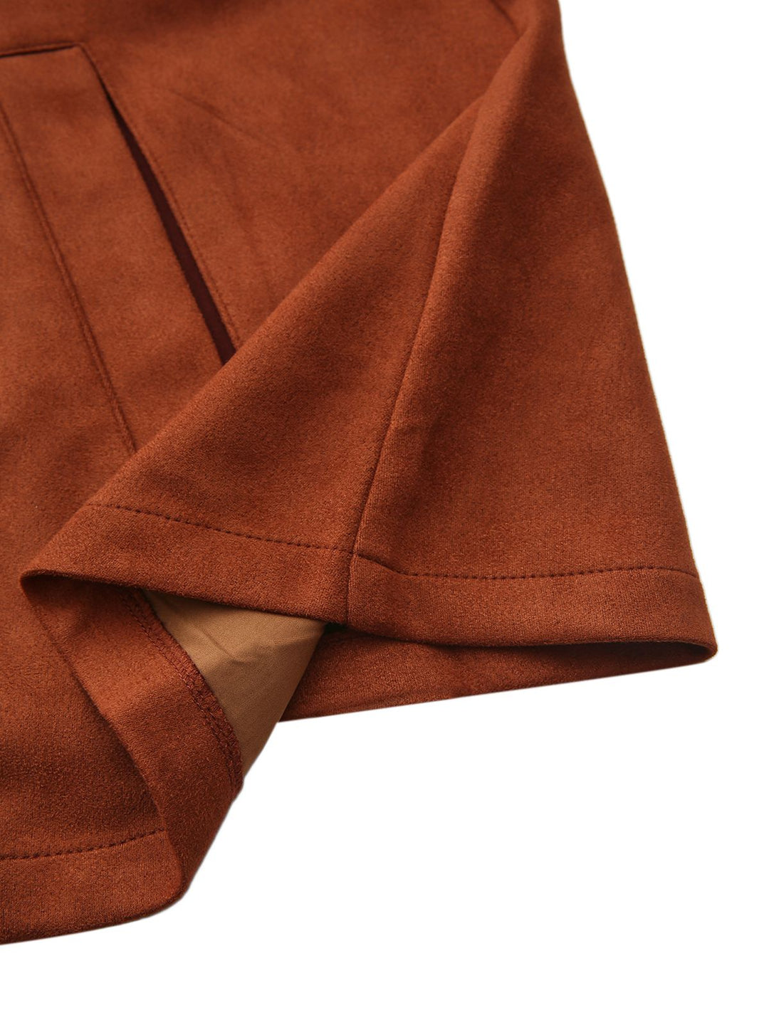 Light Brown 1940s Double-breasted Metal Button Suede Cape - vintage fashion, style