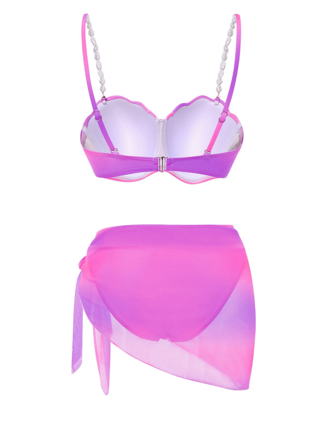 1940s Color Gradient Shell Bikini Set &amp; Cover-Up: 1940s Riviera elegance, reimagined for her