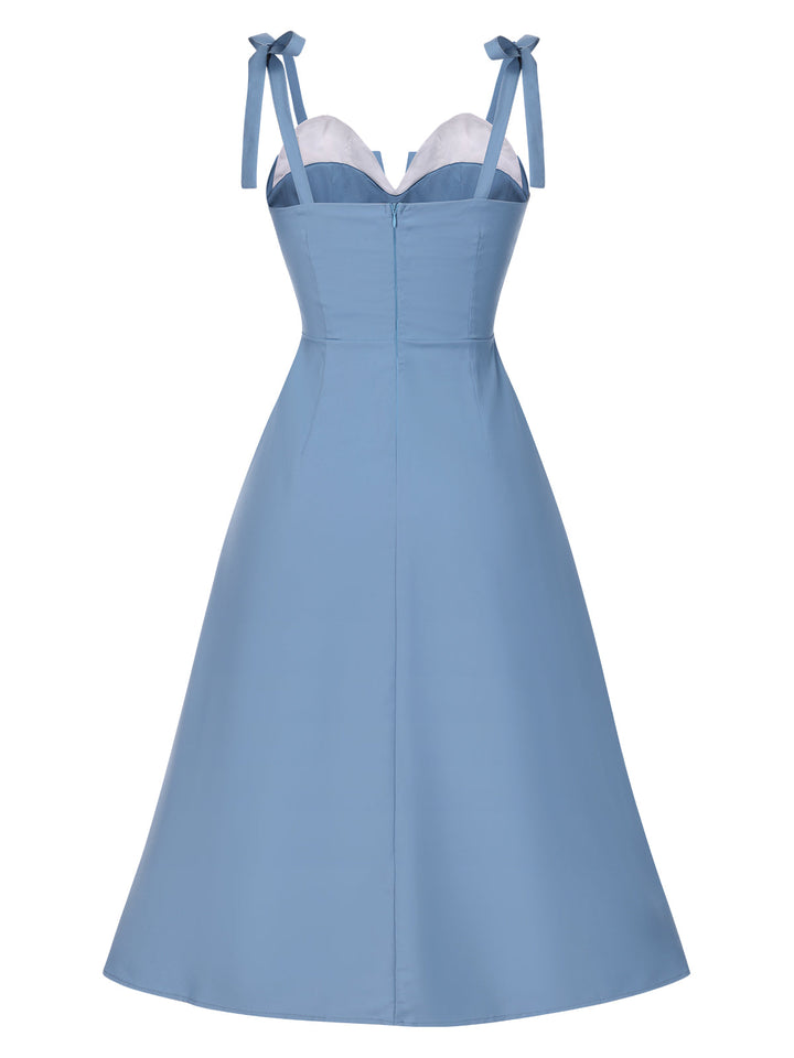 1940s Colorblock Spaghetti Strap Dress: where 1940s romance meets her modern spirit