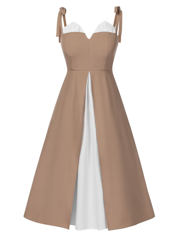 1940s Colorblock Spaghetti Strap Dress, vintage dress, retro fashion - perfect for women who love vintage and retro fashion