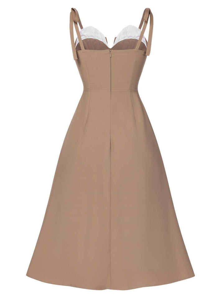1940s Colorblock Spaghetti Strap Dress, vintage dress, retro fashion - perfect for women who love vintage and retro fashion