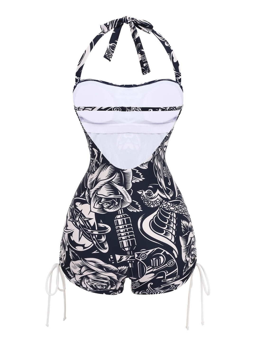 1940s Dark Comics Halter Swimsuit, vintage swimsuit, pin-up swimwear - perfect for women who love vintage and retro fashion