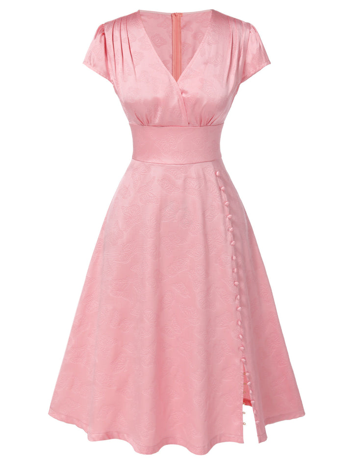 1940s Deep V-Neck Velvet Dress — the kind of 1940s dress that makes strangers smile