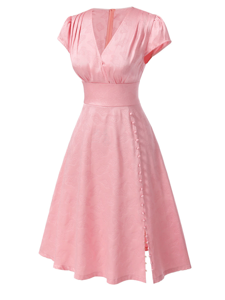 1940s Deep V-Neck Velvet Dress — a 1940s silhouette that turns sidewalks into runways