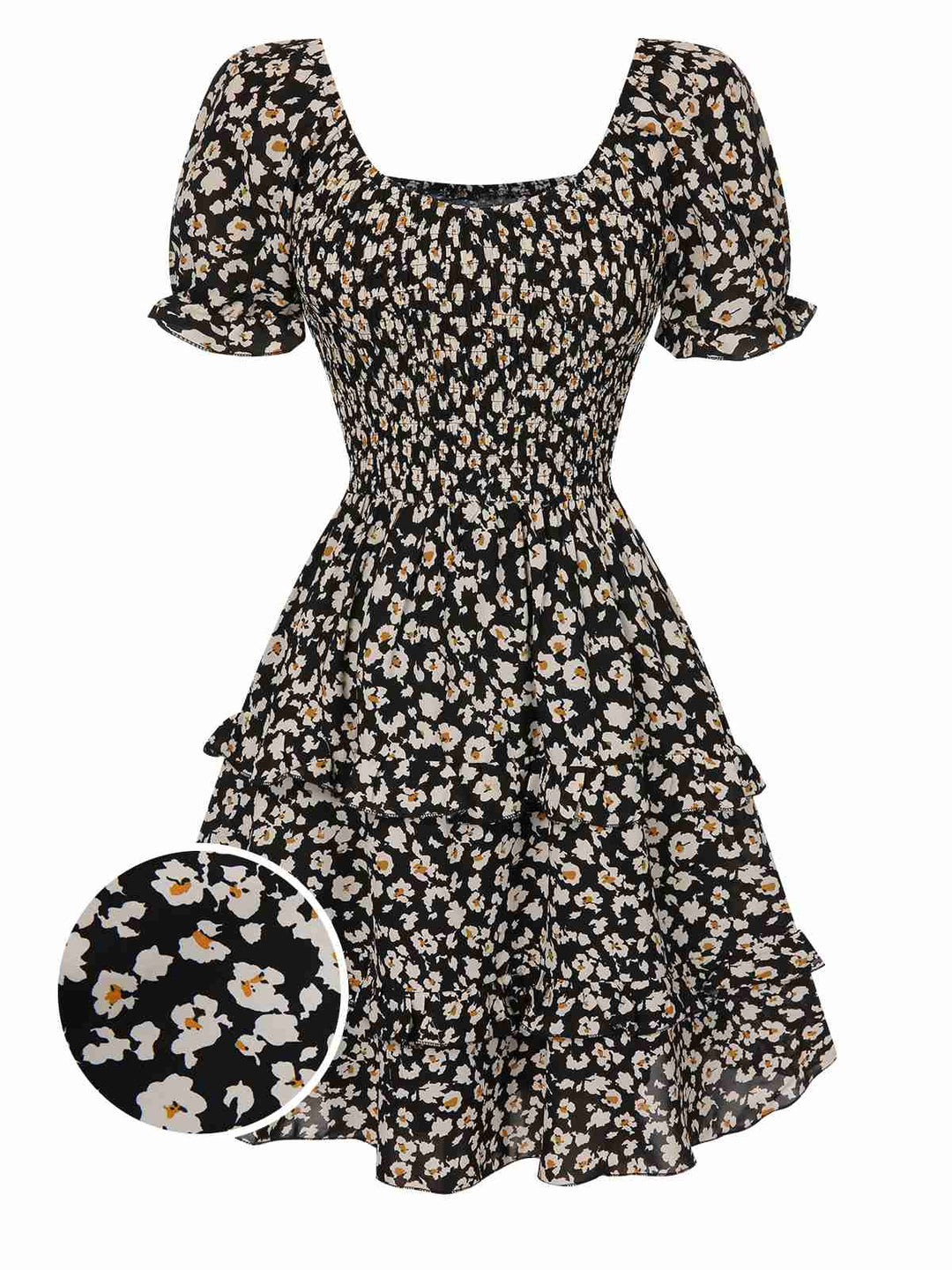 1940s Ditsy Floral Puff Wrinkle Dress, vintage dress, retro fashion, floral print - perfect for women who love vintage and retro fashion