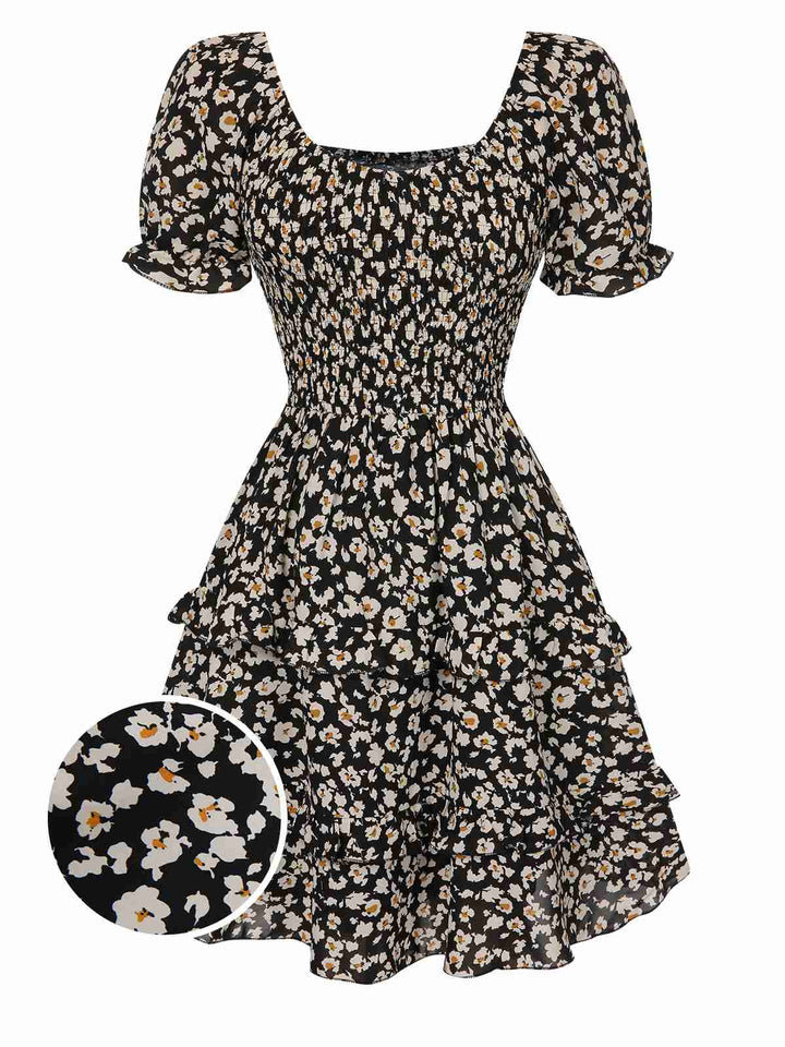 1940s Ditsy Floral Puff Wrinkle Dress, vintage dress, retro fashion, floral print - perfect for women who love vintage and retro fashion