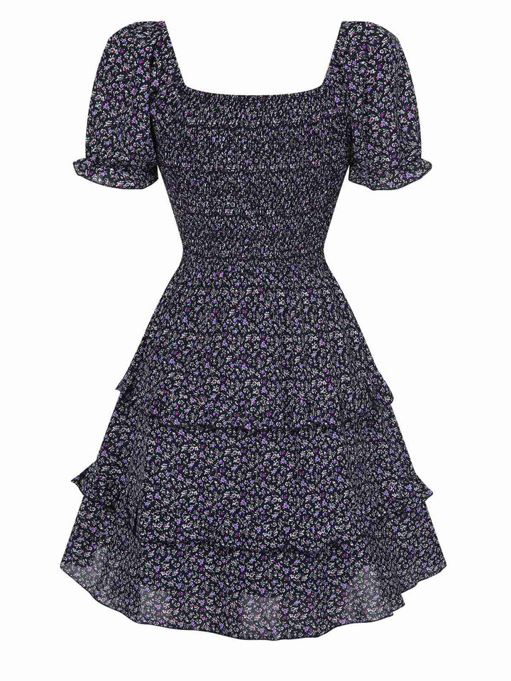 1940s Ditsy Floral Puff Wrinkle Dress, vintage dress, retro fashion, floral print - perfect for women who love vintage and retro fashion