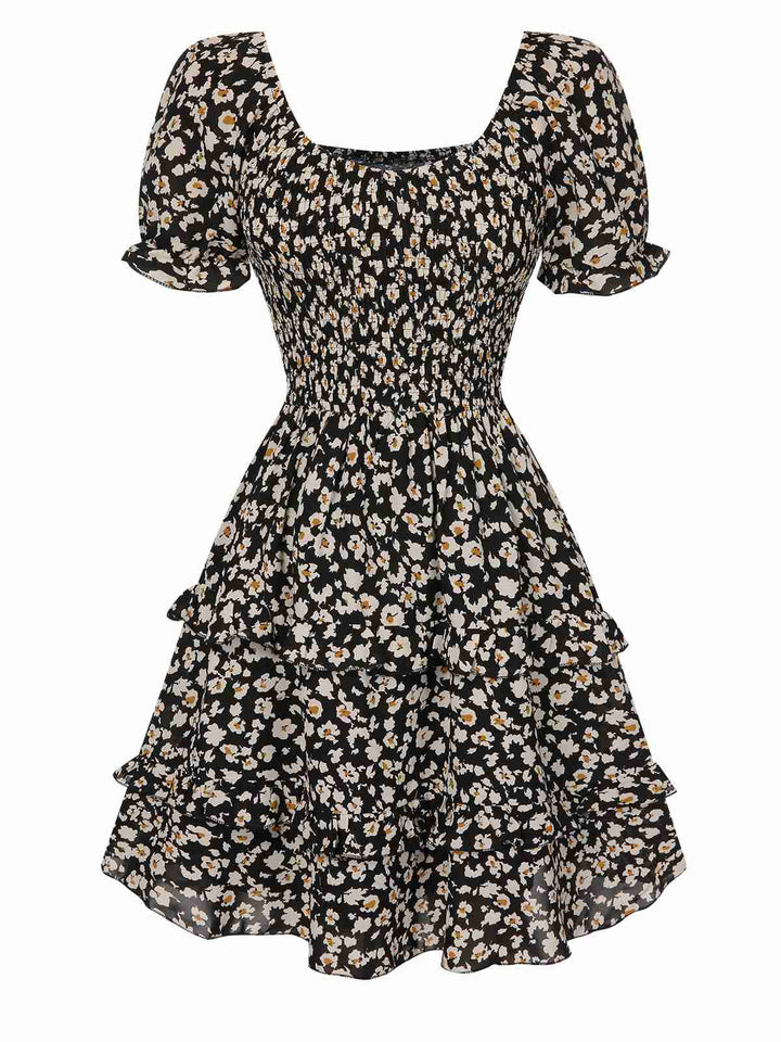 1940s Ditsy Floral Puff Wrinkle Dress, vintage dress, retro fashion, floral print - perfect for women who love vintage and retro fashion
