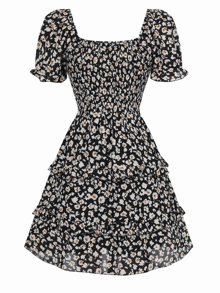 1940s Ditsy Floral Puff Wrinkle Dress, vintage dress, retro fashion, floral print - perfect for women who love vintage and retro fashion