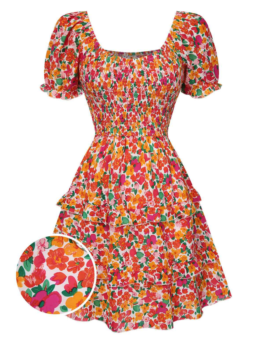 1940s Ditsy Floral Puff Wrinkle Dress, vintage dress, retro fashion, floral print - perfect for women who love vintage and retro fashion