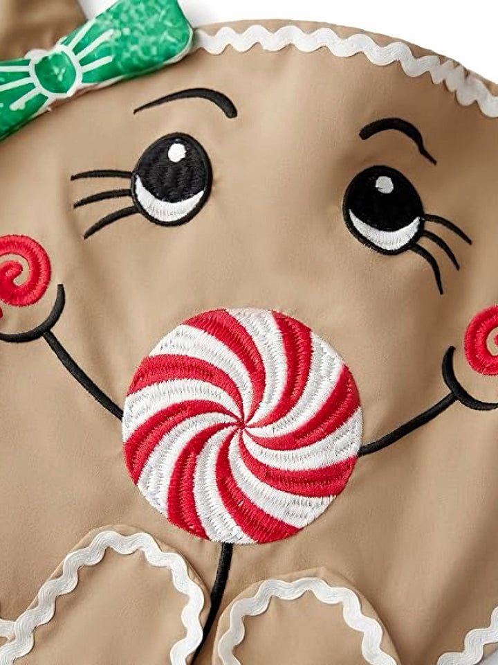 Brown 1940s Gingerbread Cookie Lollipop Bow Apron Dress - vintage dress, retro fashion