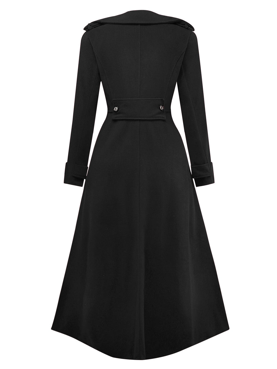 1940s Faux-Wool Notched Collar Long Coat - vintage fashion, style
