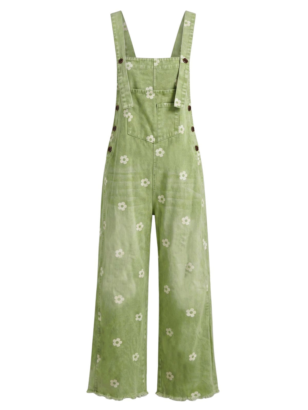 1940s Floral Denim Patchwork Classic Jumpsuit 6