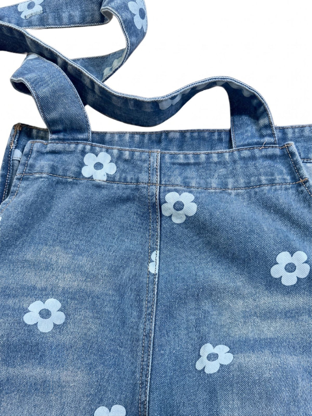 1940s Floral Denim Patchwork Classic Jumpsuit 4