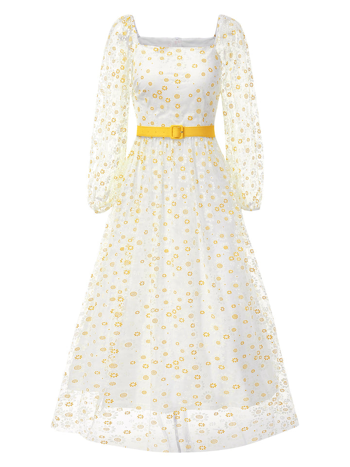 1940s Floral Illusion Square Neck | 1940s | vintage dress, retro fashion