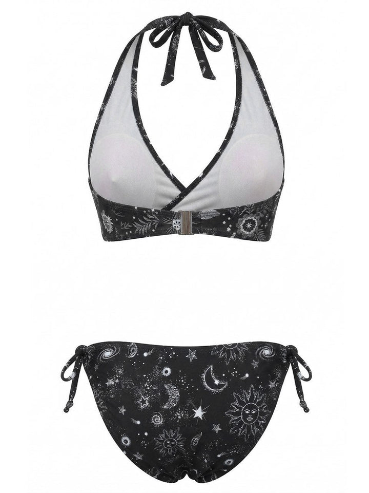 1940s Floral Print Halter Tankini Set - vintage fashion, retro style