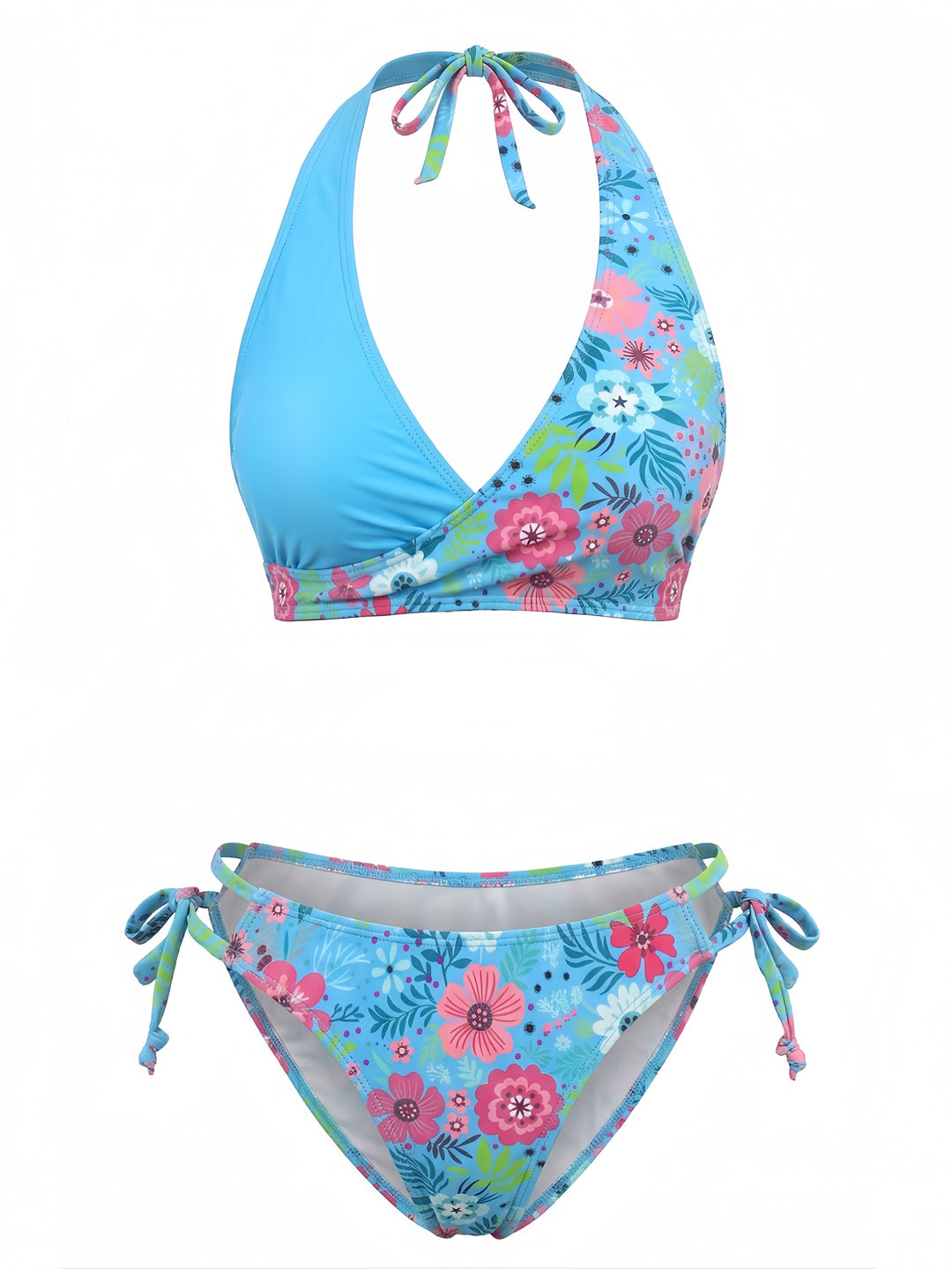 1940s Floral Print Halter Tankini Set - vintage fashion, retro style