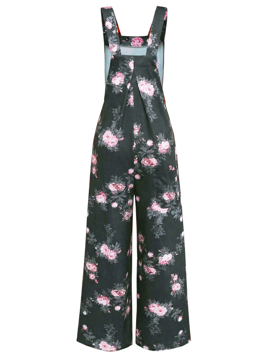 1940s Floral Print Wide-Legged Jumpsuit - vintage jumpsuit, retro fashion