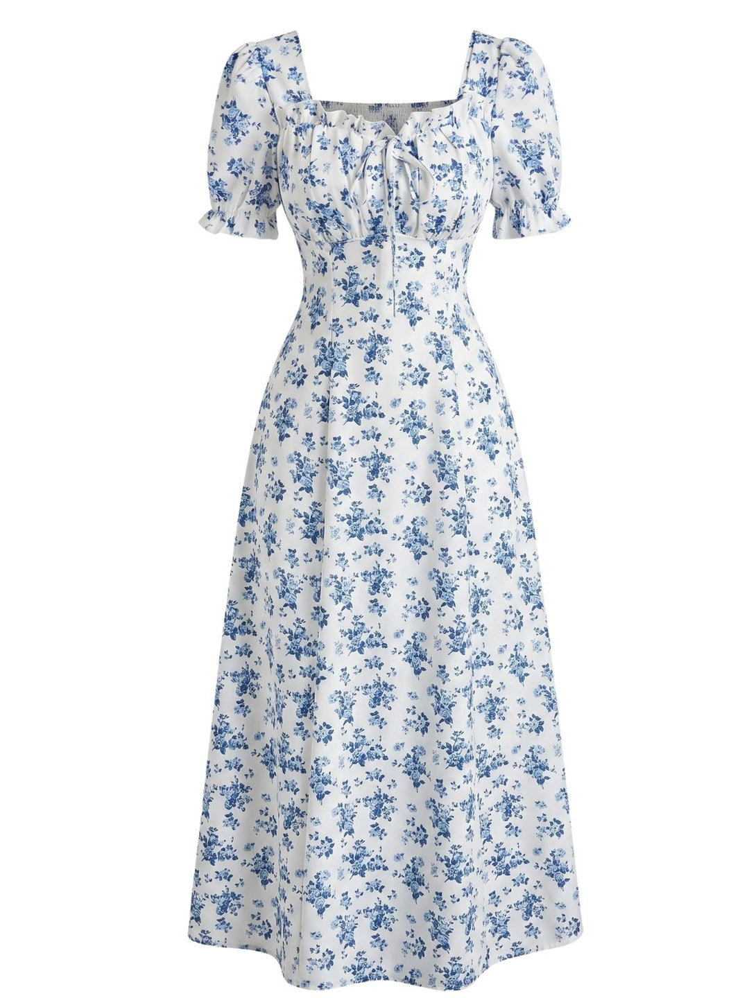 1940s Puff Sleeve Ruffle Dress 2