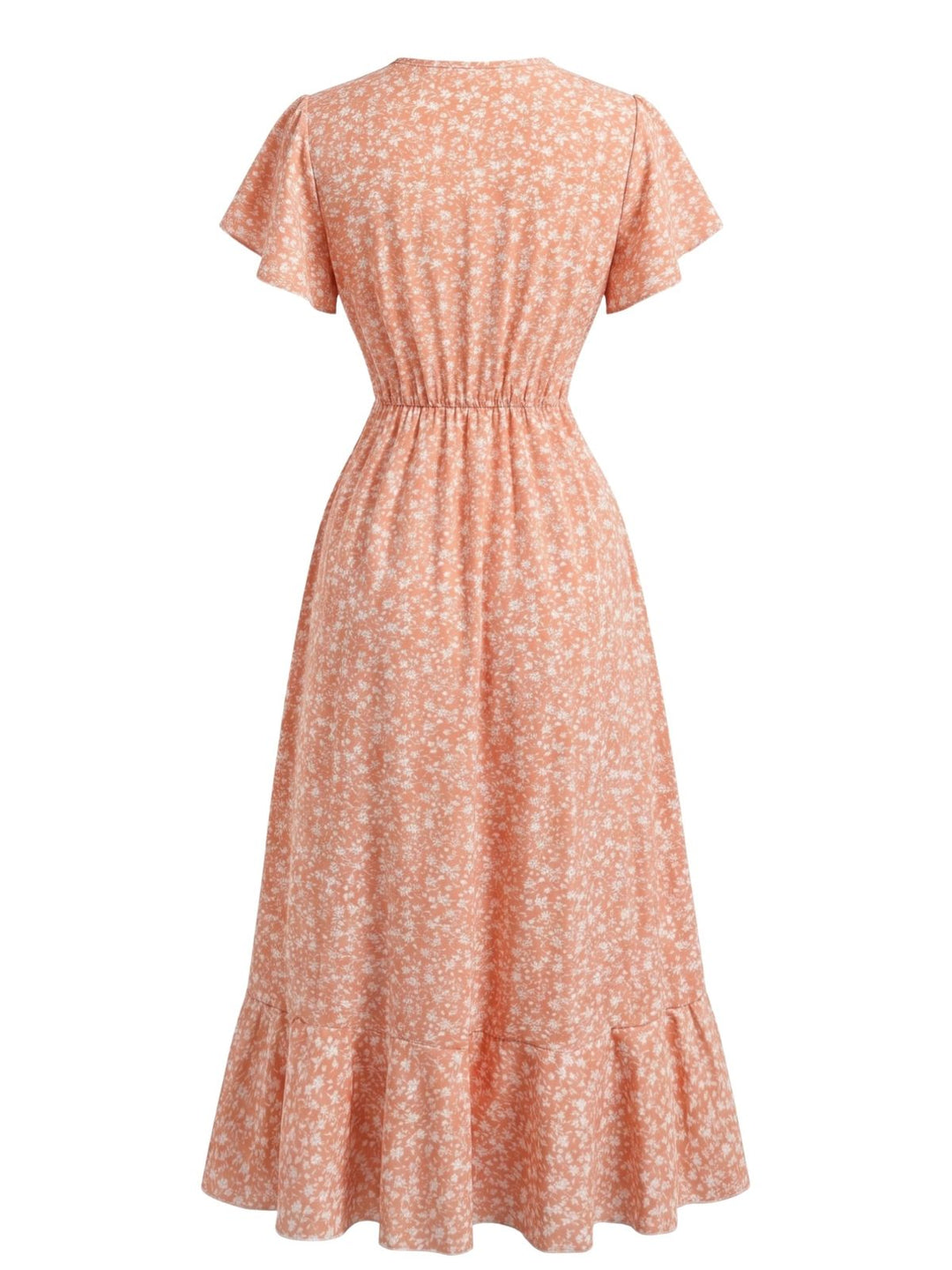 1940s Floral Tie V-Neck Maxi Dress, vintage dress, retro fashion, floral print - perfect for women who love vintage and retro fashion