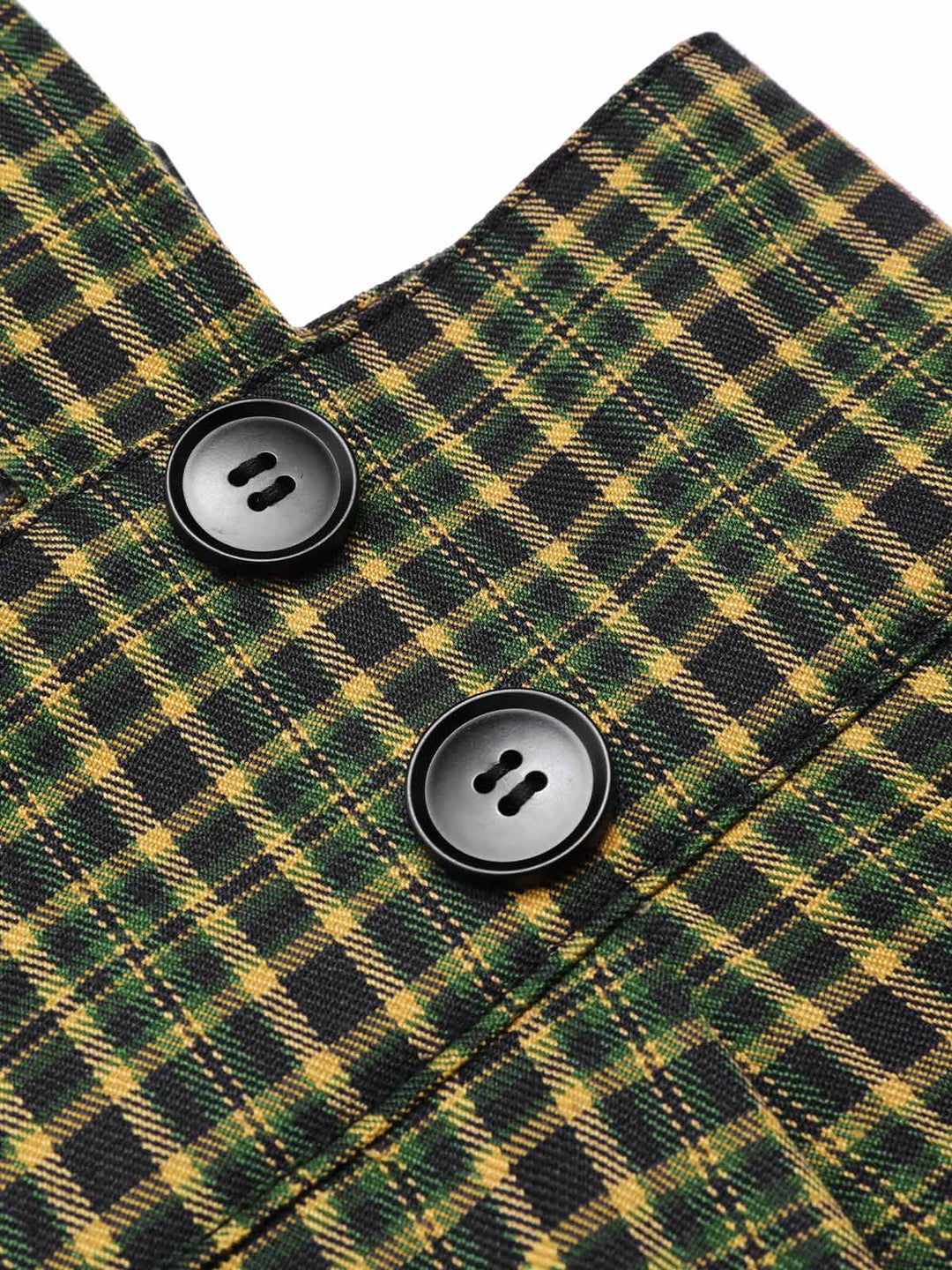 1940s Glen Plaid Buttoned Overall Pants: 1940s power dressing, reimagined