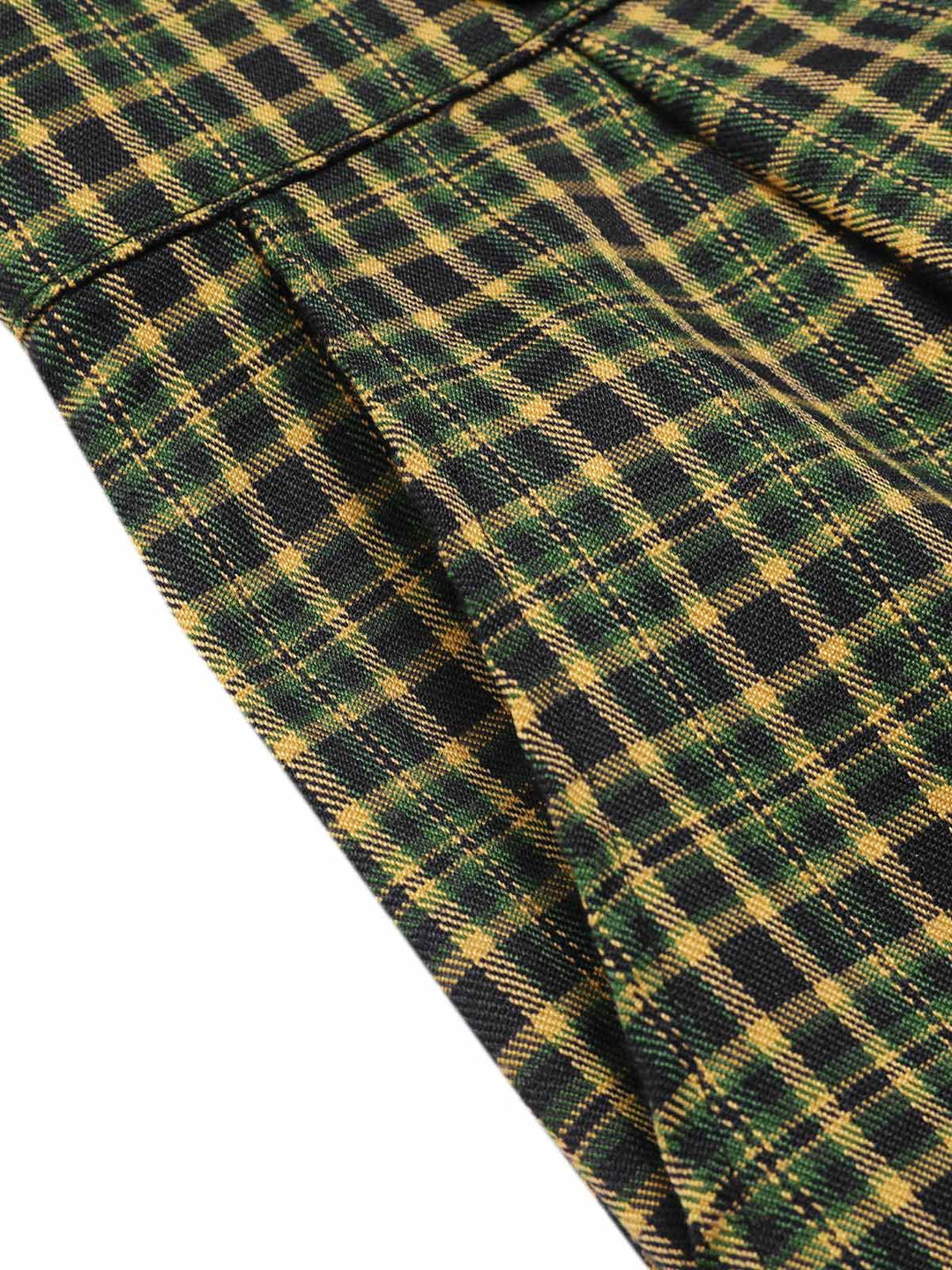These 1940s Glen Plaid Buttoned Overall Pants carry 1940s ambition in every seam