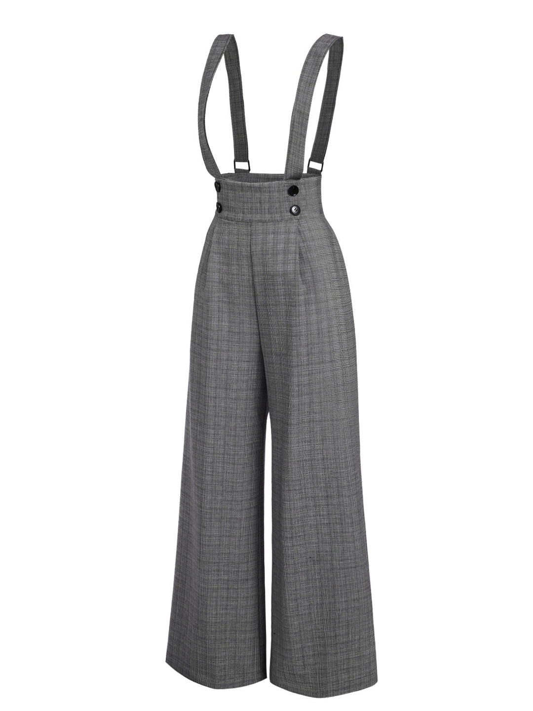 These 1940s Glen Plaid Buttoned Overall Pants carry 1940s ambition in every seam