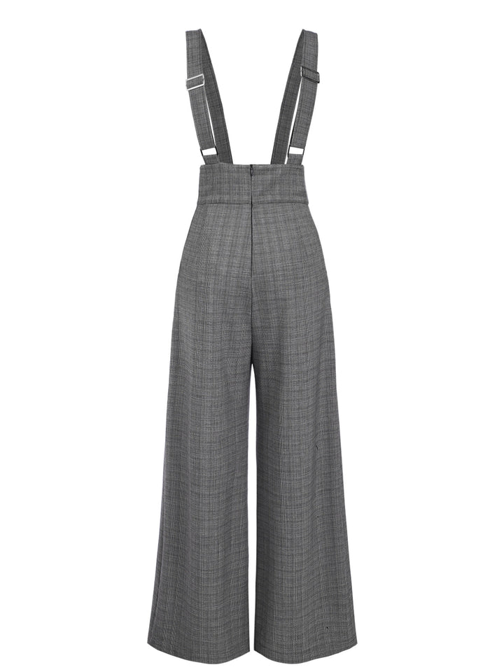 1940s Glen Plaid Buttoned Overall Pants — 1940s style for the woman going places