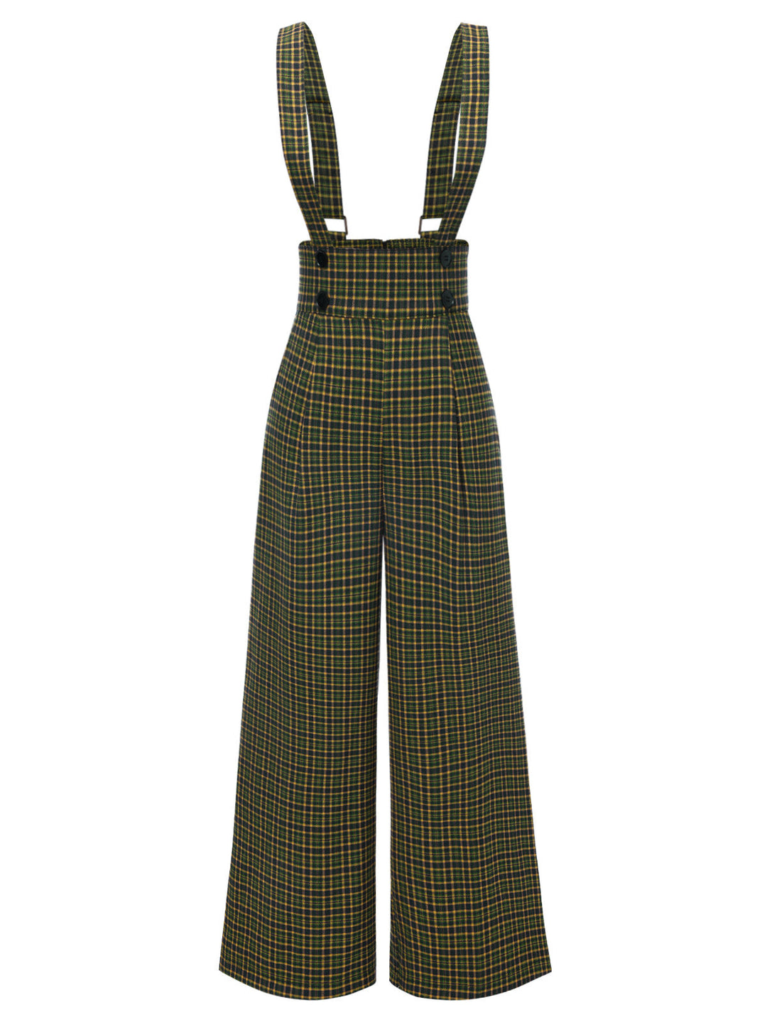 1940s Glen Plaid Buttoned Overall Pants — 1940s style for the woman going places