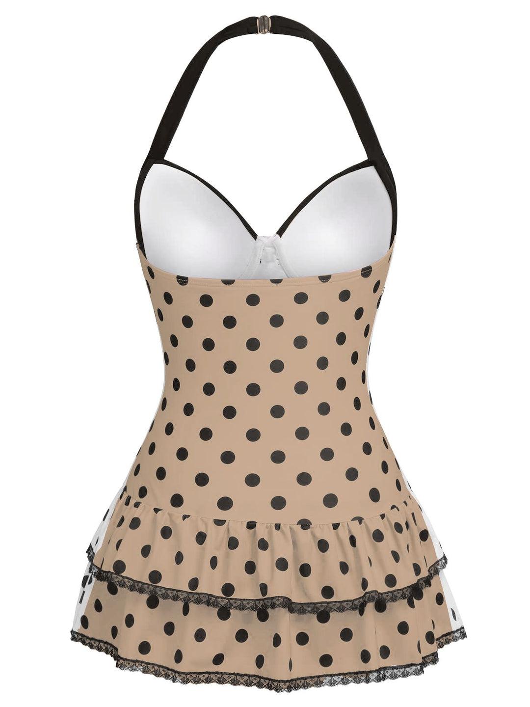 Halter Dot Bow One-Piece Swimsuit: beautiful vintage swimwear, retro swimsuit, style with timeless appeal