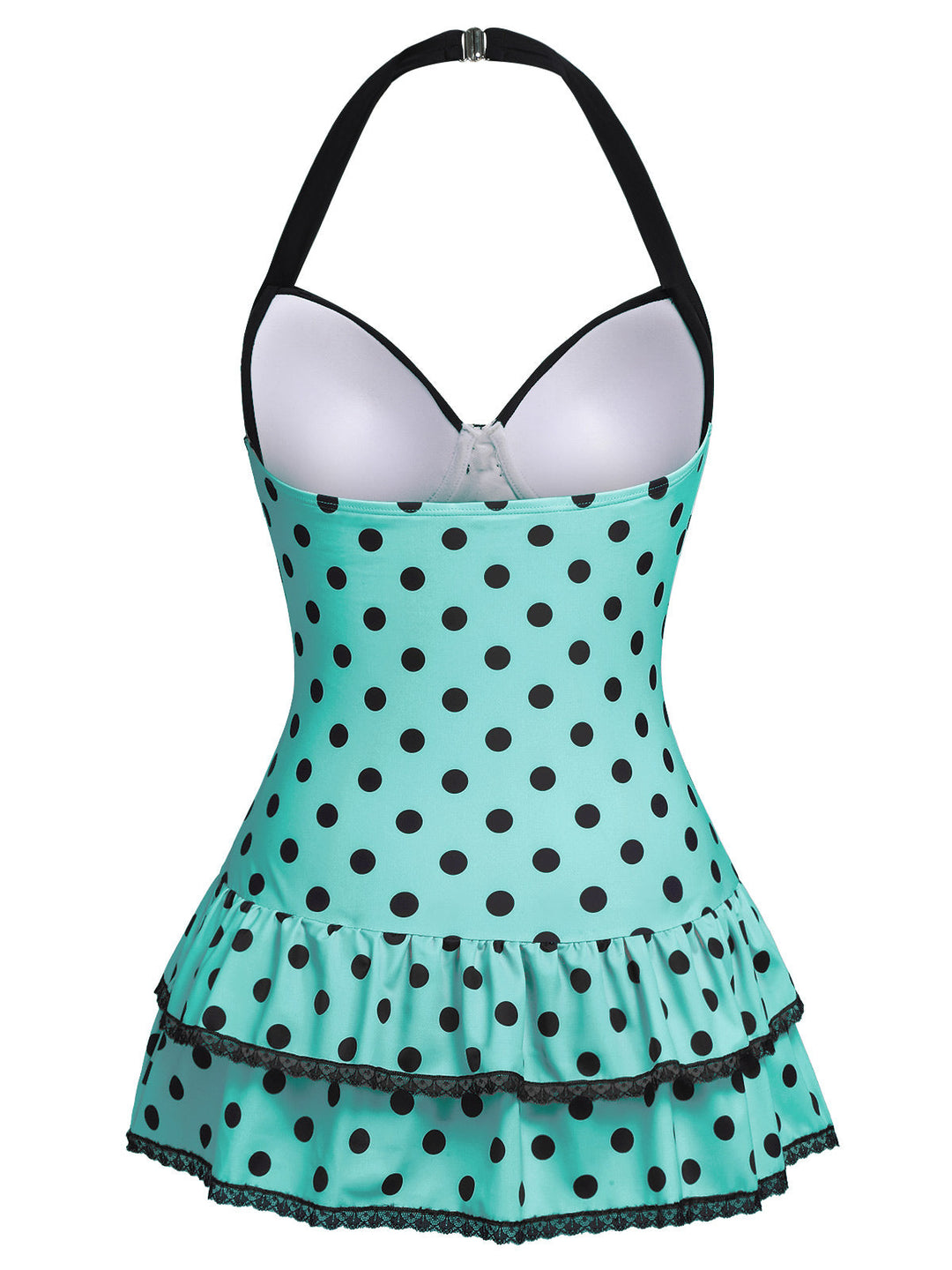 Halter Dot Bow One-Piece Swimsuit | vintage swimwear, retro swimsuit, style - perfect for retro fashion enthusiasts