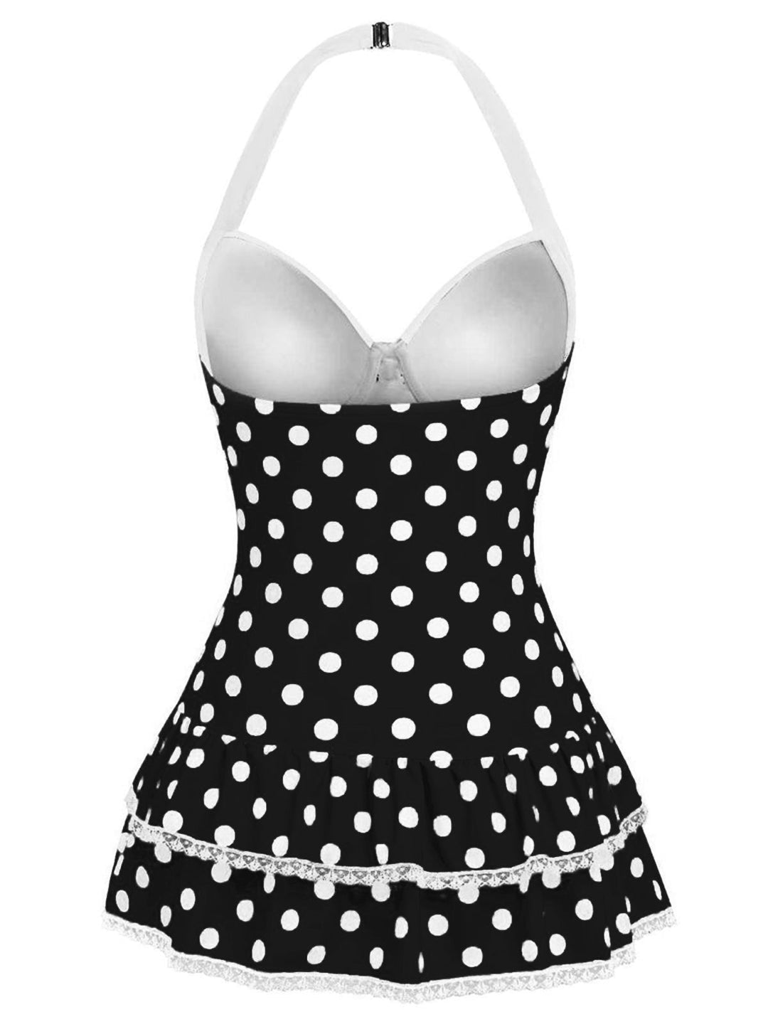 Halter Dot Bow One-Piece Swimsuit | vintage swimwear, retro swimsuit, style - perfect for retro fashion enthusiasts