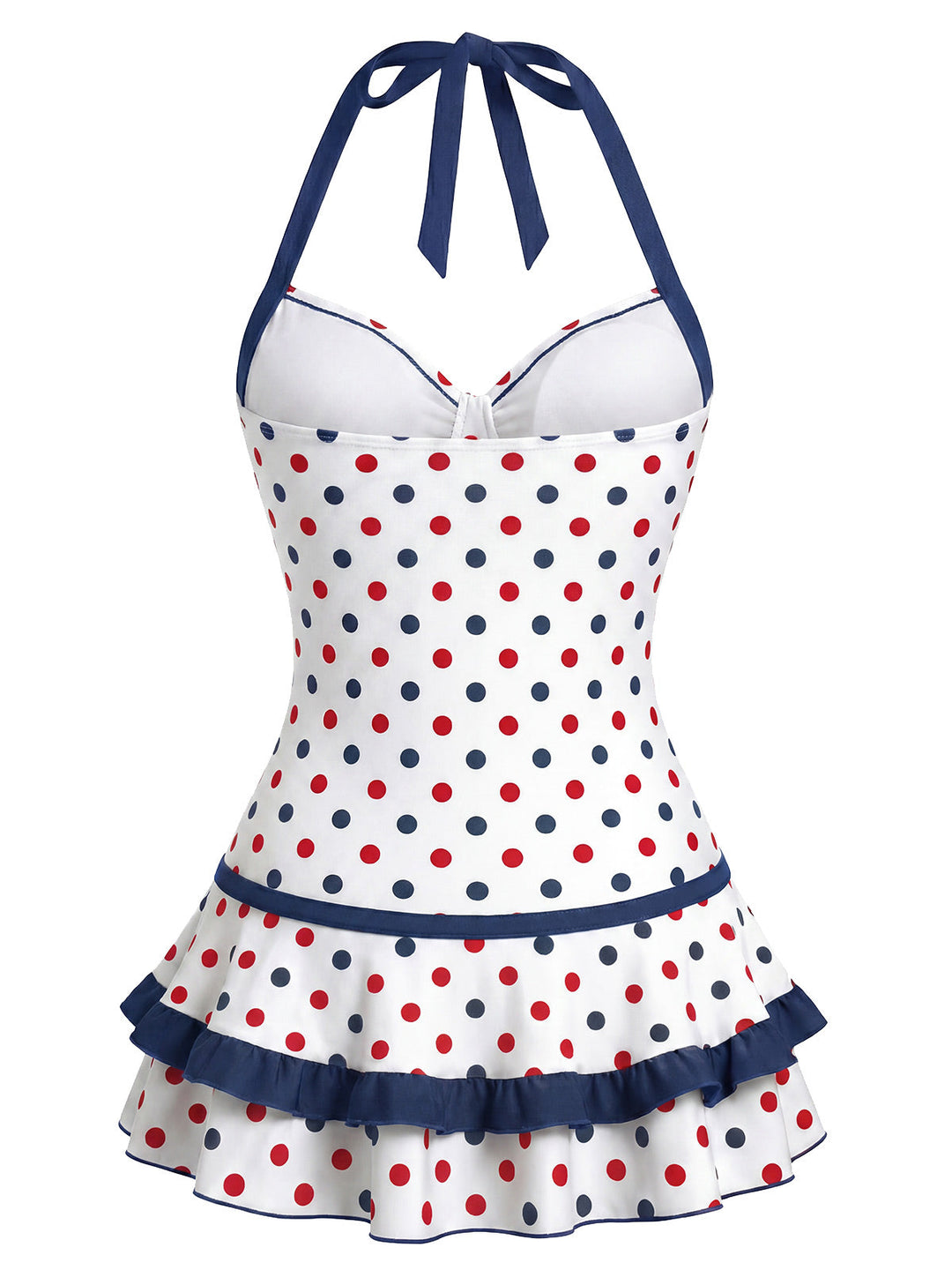 [Pre-Sale] Blue &amp; Red Polka Dot Bow One Piece One Piece Swimsuit 3