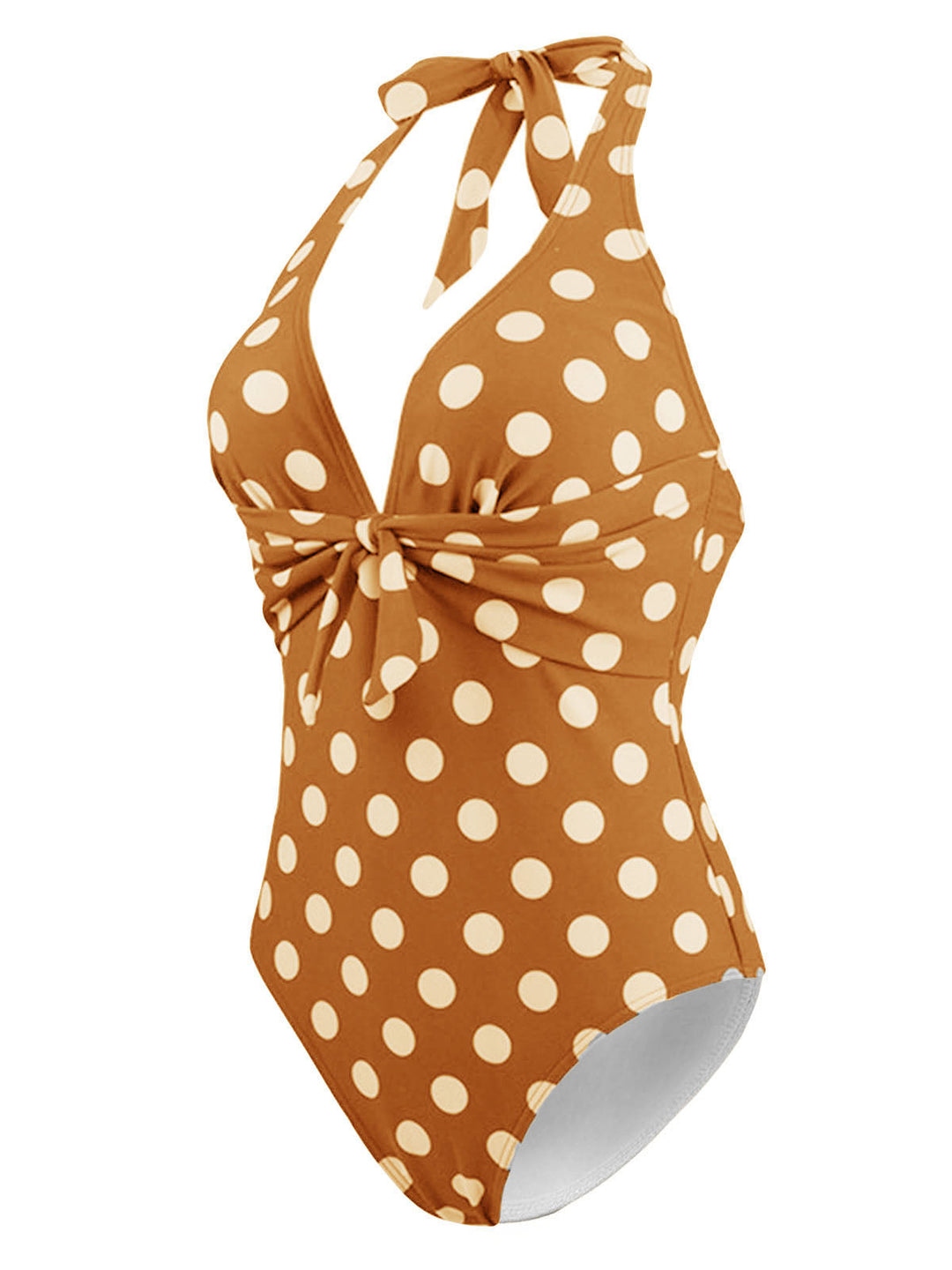 1940s Halter Polka Dot One-Piece Swimsuit: timeless style reimagined