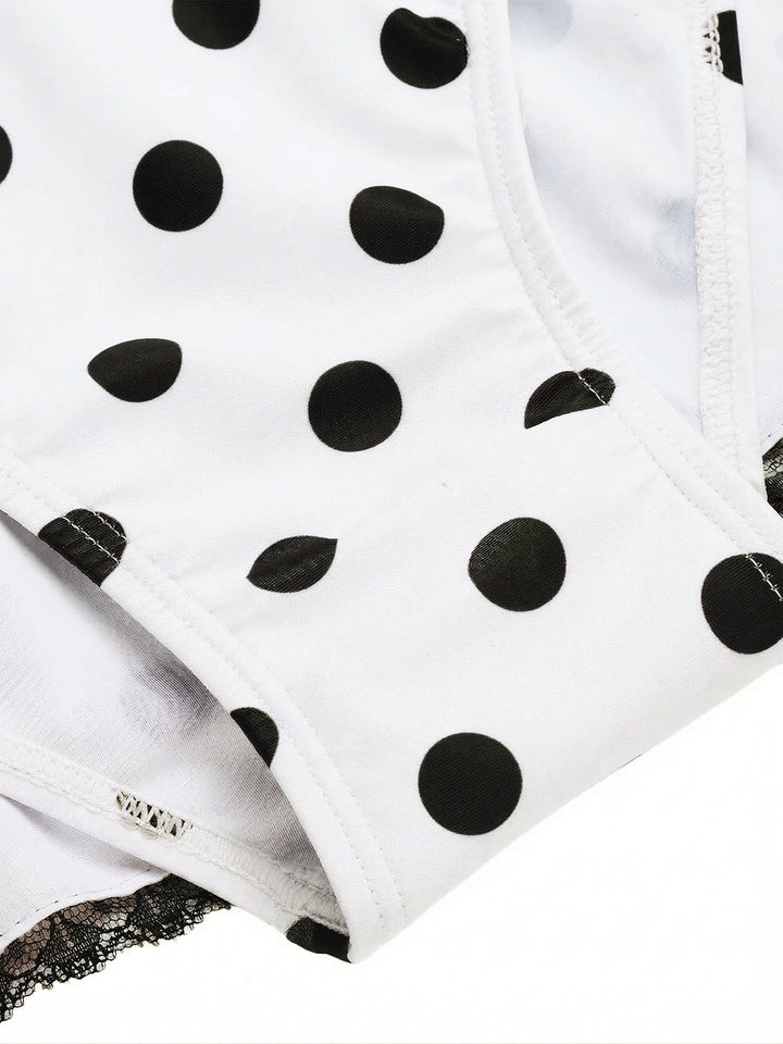 Halter Polka Dots Bow One-Piece Swimsuit: beautiful vintage swimwear, retro swimsuit, style with timeless appeal