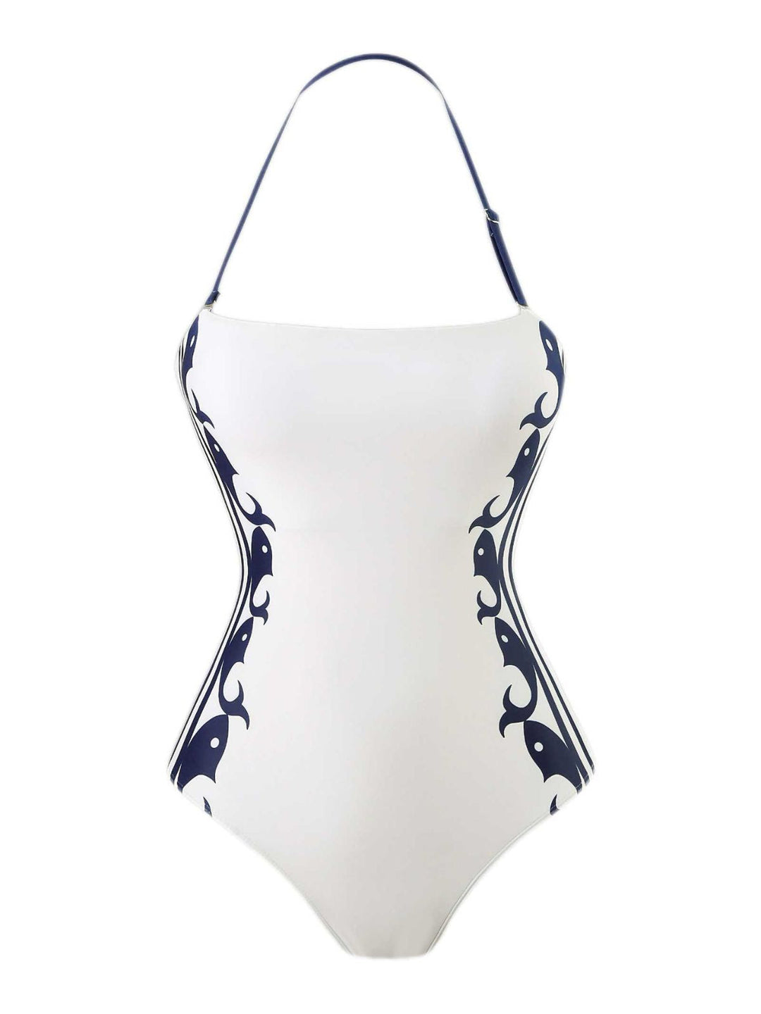 1940s Halter Swimsuit &amp; Sailor-Stripe Shorts Set - vintage swimsuit, pin-up style