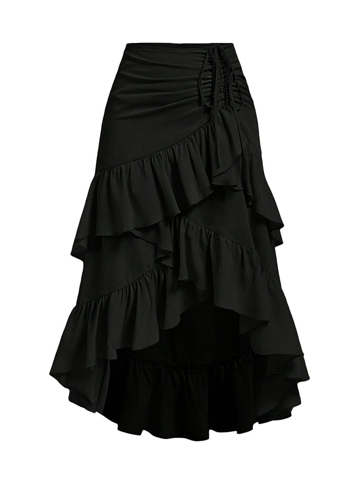 1940s High-Waist Paneled Ruffle Hem Skirt - vintage skirt, retro style