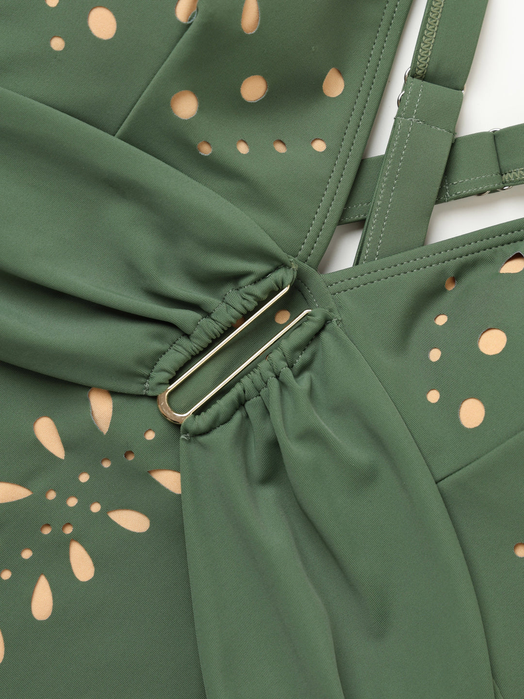 1940s Hollow Out Metal Buckle One-Piece Swimsuit 10
