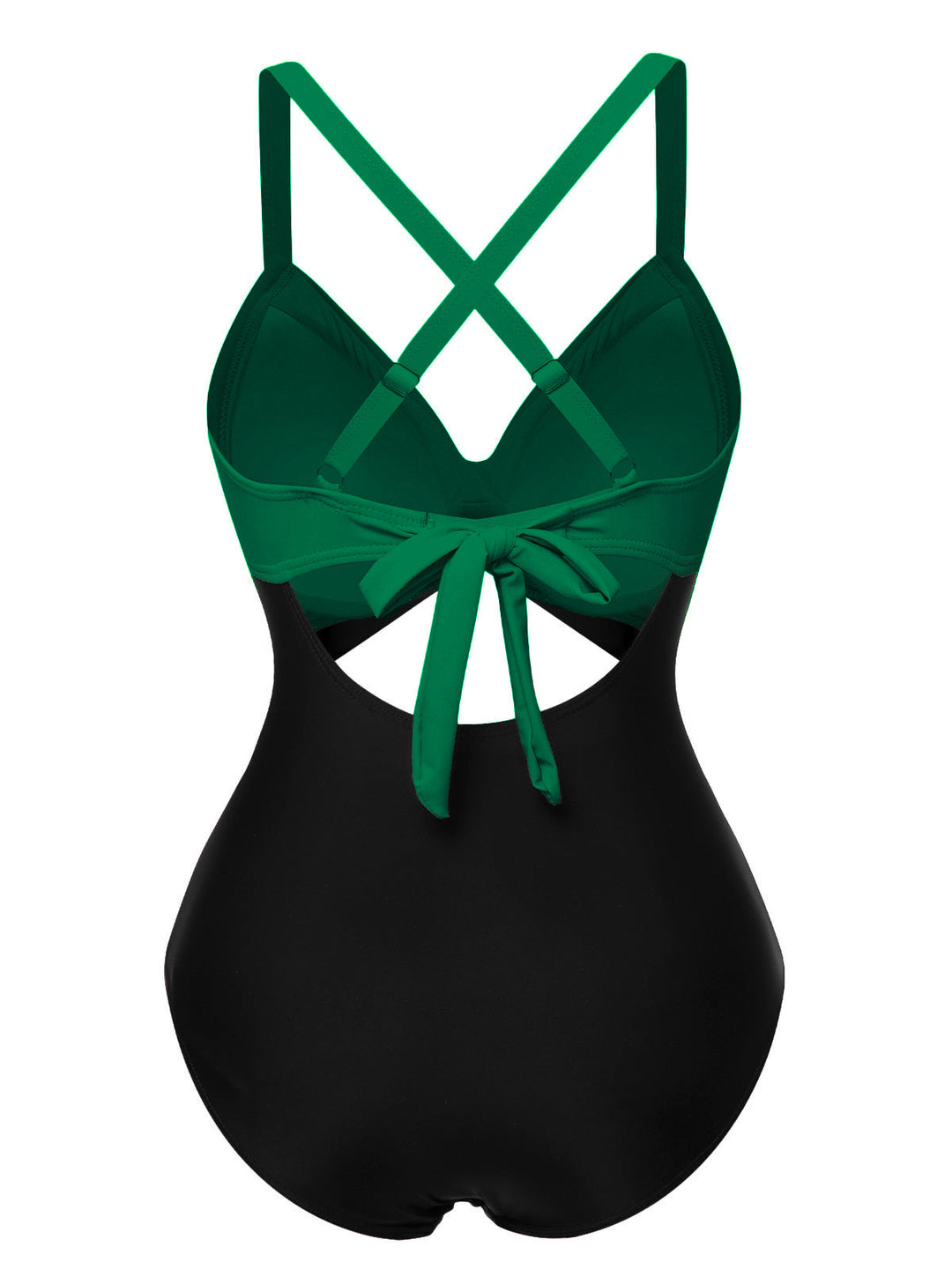 This &amp; 1940s Hollow Waist Patchwork Swimsuit carries 1940s vacation dreams in every stitch