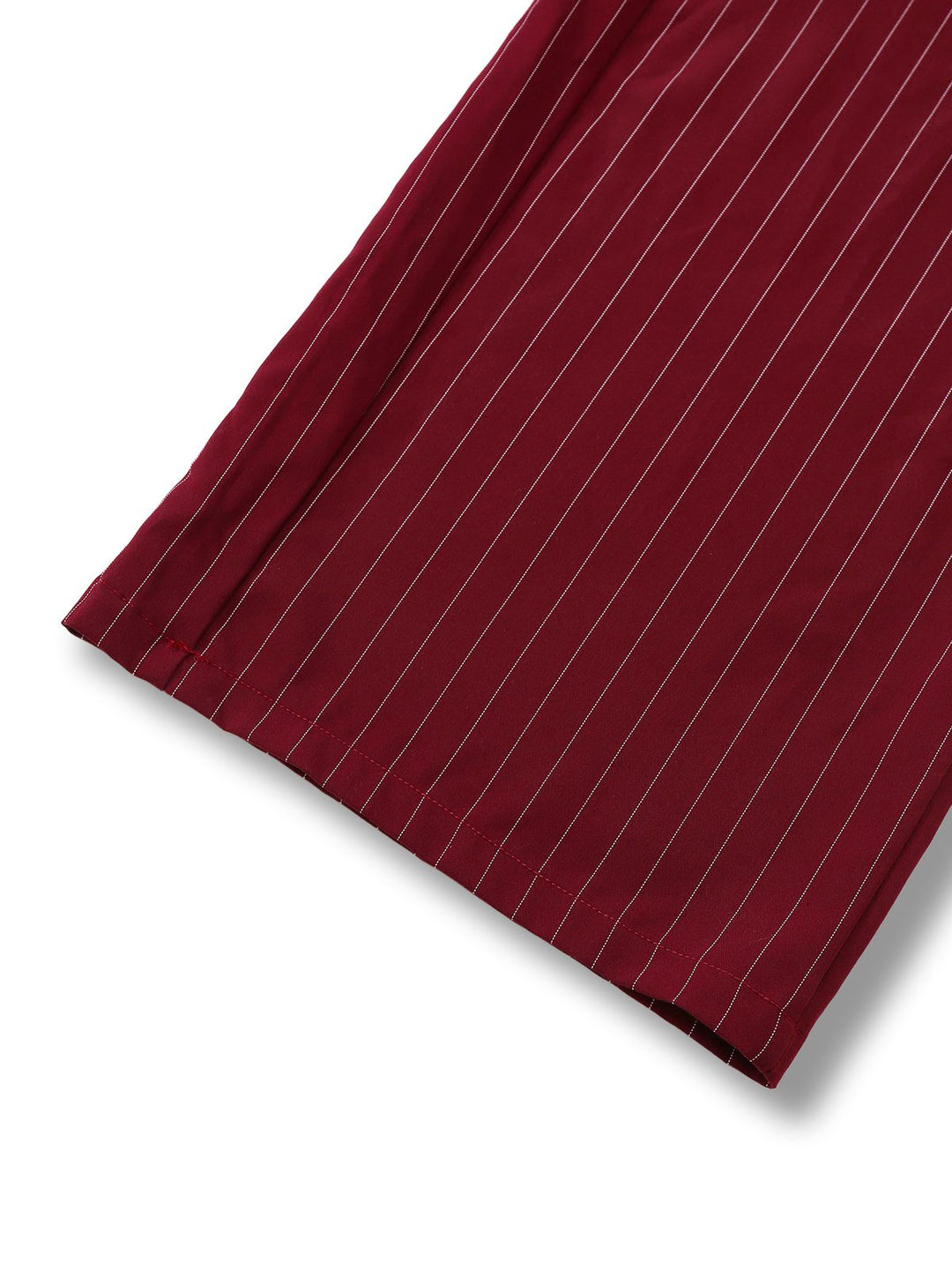 Burgundy 1940s Satin Bow Tie Striped Wide-Leg Jumpsuit - vintage jumpsuit, retro fashion