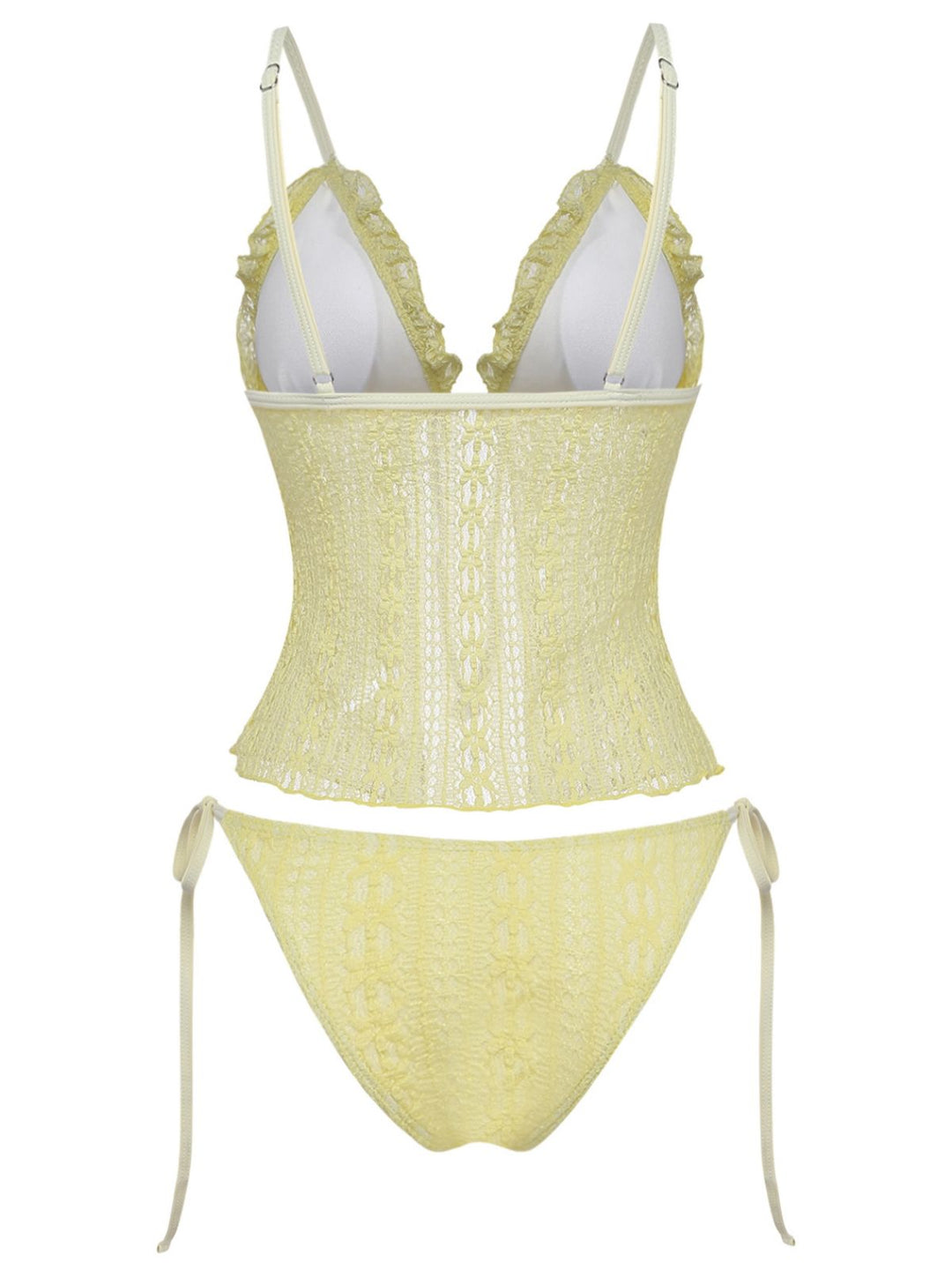 1940s Lace Knit Double-Layer Fabric Tankini Set - vintage fashion, retro style