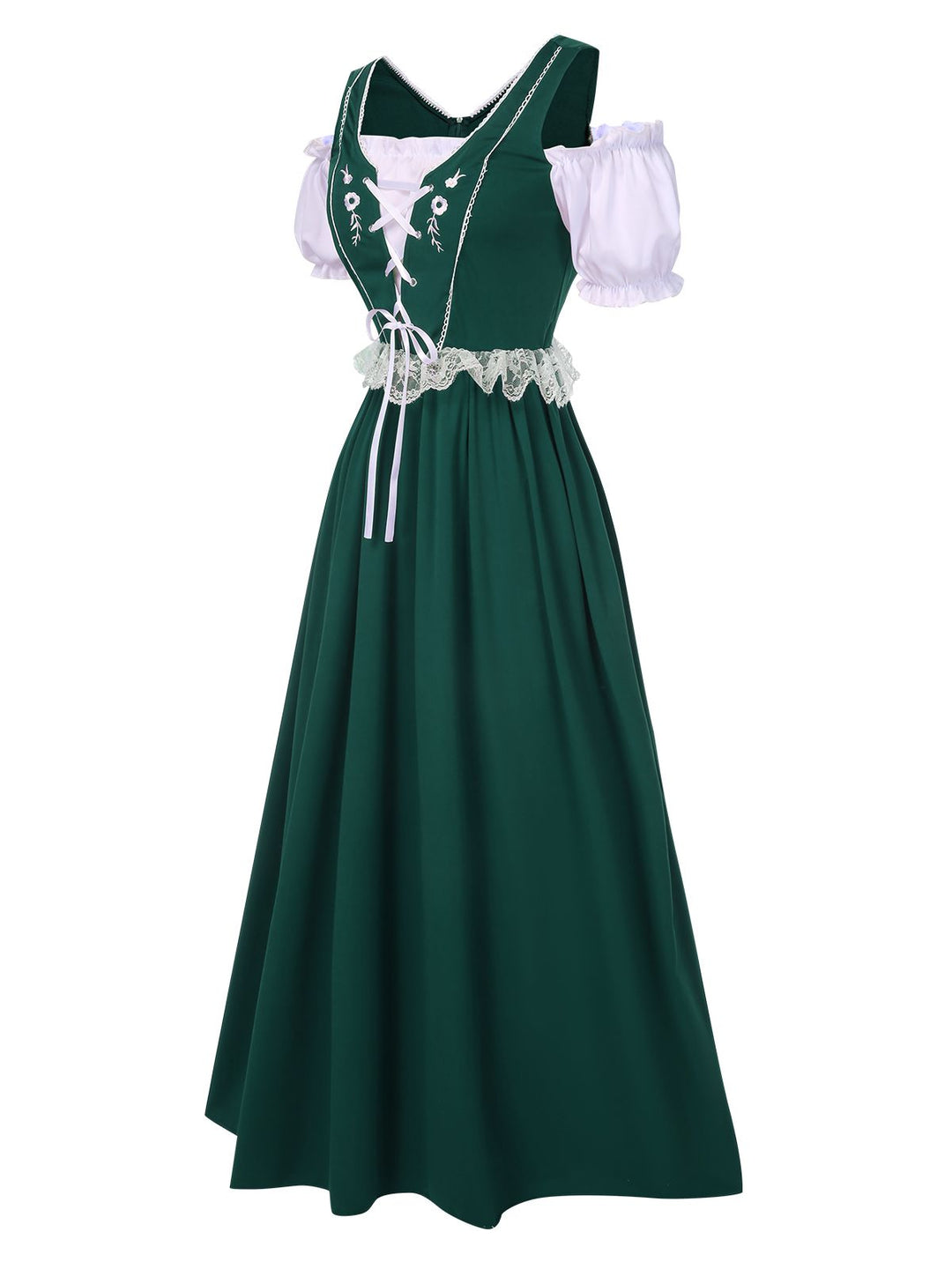 1940s Lace Puff Patchwork Dress &amp; Ribbon, vintage dress, retro fashion, lace detail - perfect for women who love vintage and retro fashion