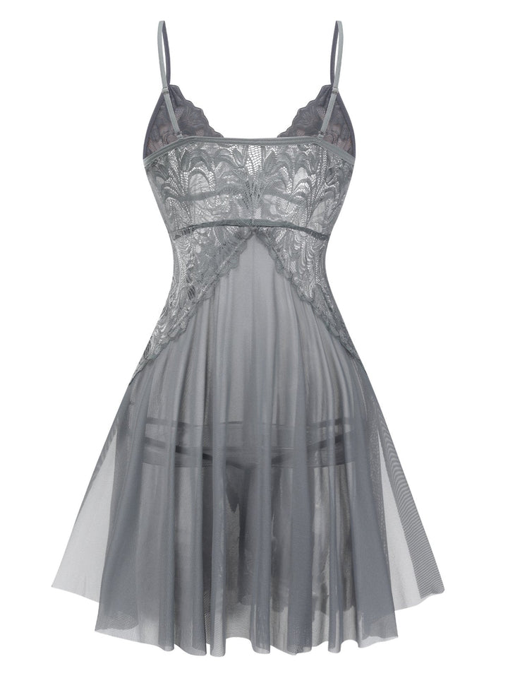 Lace Suspender Sheer Nightgown | | vintage dress, retro fashion