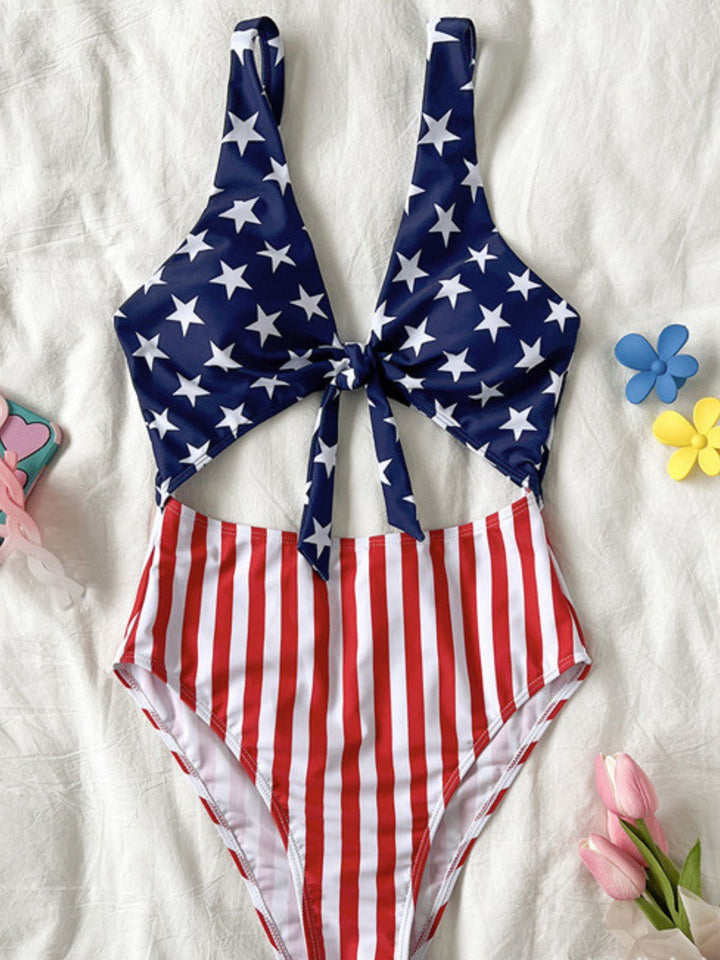 Lace-Up Stars &amp; Stripes Swimsuit - vintage swimsuit, swimwear for vintage lovers