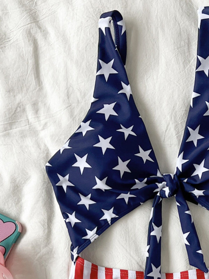 Lace-Up Stars &amp; Stripes Swimsuit - vintage swimsuit, swimwear for vintage lovers