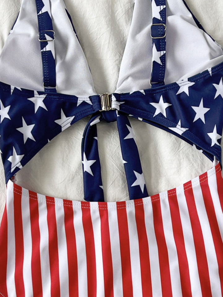 Lace-Up Stars &amp; Stripes Swimsuit - vintage swimsuit, swimwear for vintage lovers
