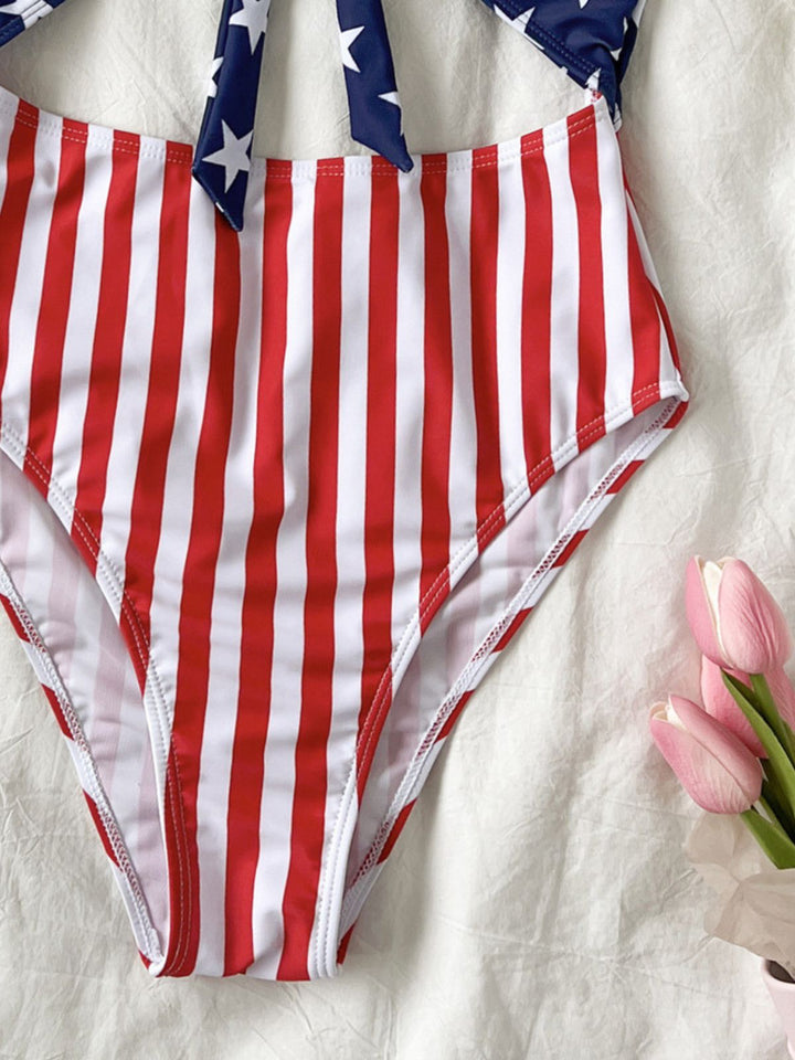 Lace-Up Stars &amp; Stripes Swimsuit - vintage swimsuit, swimwear for vintage lovers
